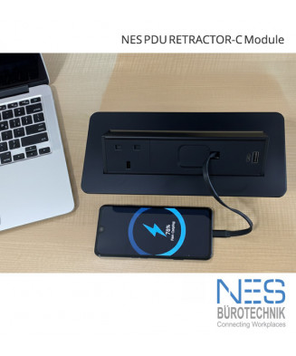 NES BueroTechnik PDU-Retractor C Module with Fast Charging