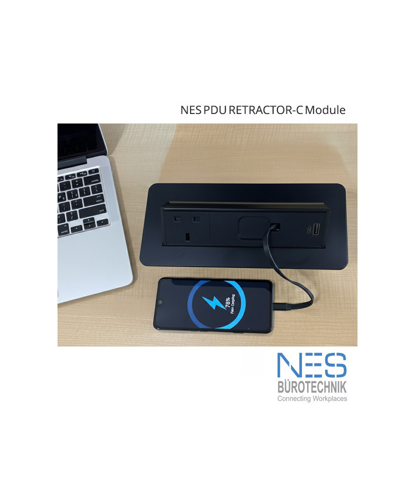 NES BueroTechnik PDU-Retractor C Module with Fast Charging